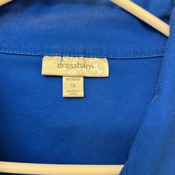 Dressbarn Vibrant Blue Jean Jacket. Size 1X - Picture 2 of 9